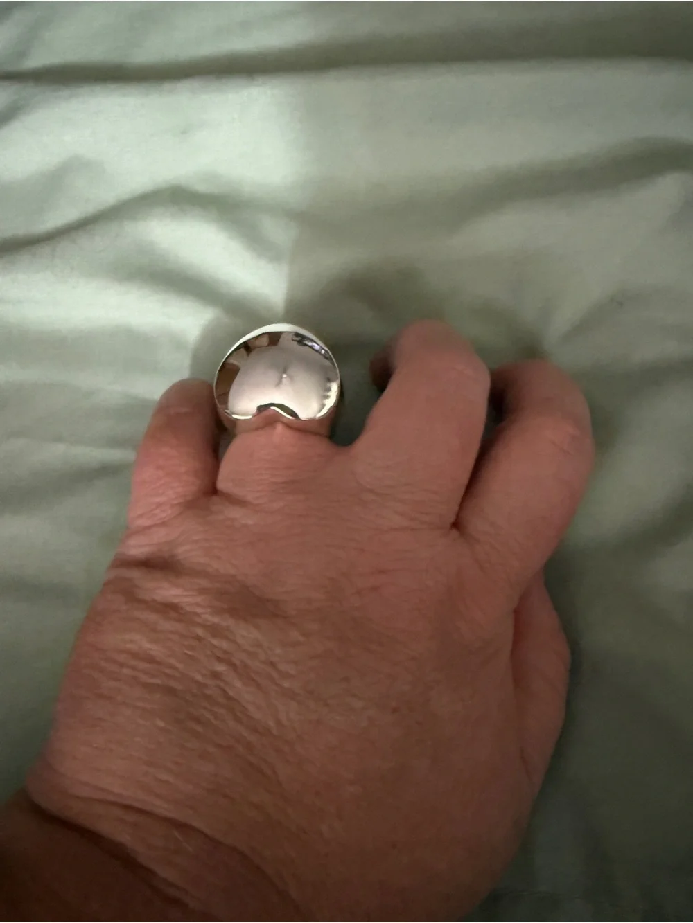 Sterling Silver Puffy Heart Ring - Polished Silver Women’s Fashion Ring